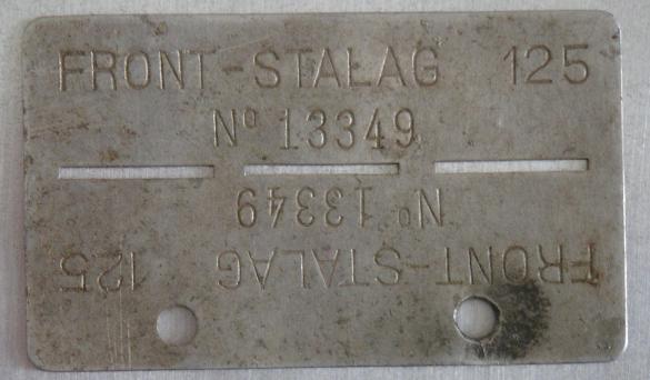 Plaque de prisonnier de Félix Madouas : FRONT-STALAG 125 N° 13349